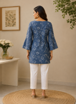Short Flare Kurti With Knot Cut - Image 2
