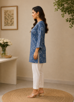 Short Flare Kurti With Knot Cut - Image 3