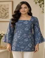 Short Flare Kurti With Knot Cut