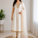Elegant Cream and Gold South Asian Ensemble