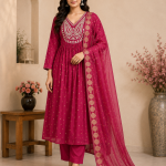 Maroon Anarkali Suit Set