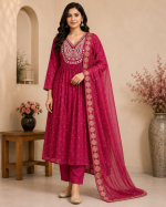 Maroon Anarkali Suit Set