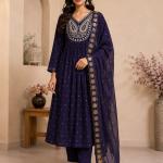 Royal Navy Anarkali Suit Set