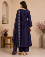 Royal Navy Anarkali Suit Set - Image 2