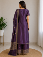 Royal Plum Zari Ensemble - Image 2