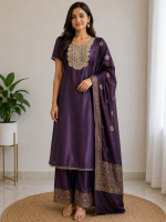 Royal Plum Zari Ensemble